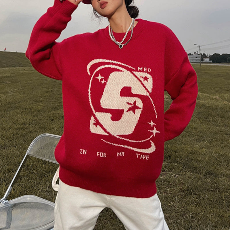 Stariality™ SWEATER - UNIVERSE Stariality™ SWEATER - UNIVERSE Capital-Letter-Print-Solid-Color-Retro-Men-s-and-Women-s-Autumn-Winter-Sweaters-Harajuku-Crew_1 stariality