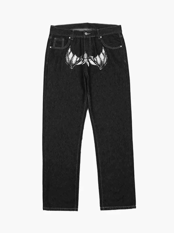 Stariality™ JEANS - Michael Myers Stariality™ JEANS - Michael Myers Face-Print-Straight-Leg-Jeans-High-Street-Pink-1677839716 stariality