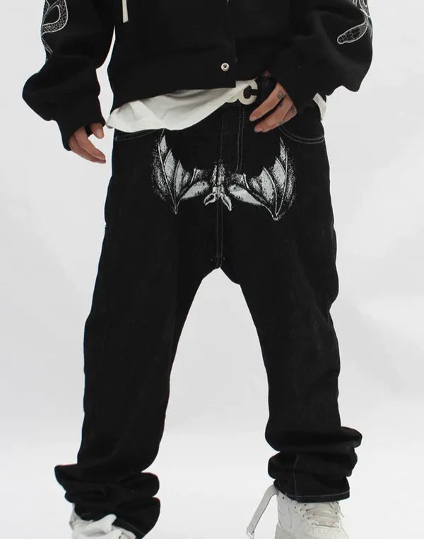 Stariality™ JEANS - Michael Myers Stariality™ JEANS - Michael Myers Face-Print-Straight-Leg-Jeans-High-Street-Pink-1677839719 stariality