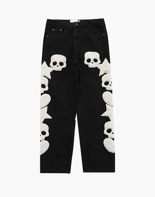 Stariality™ JEANS - BlackAir Black Black Stariality™ JEANS - BlackAir Skull-and-Star-Patches--blackair--Jeans-High-Street-Pink-1677866369 stariality