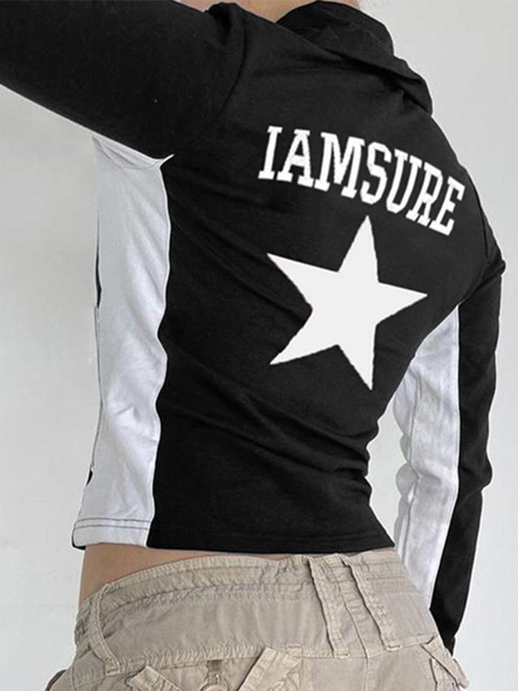 Stariality™ CROP TOP - IAMSURE Stariality™ CROP TOP - IAMSURE Women-Long-Sleeve-Contrast-Star-Print-Zip-Up-Jacket_2 stariality