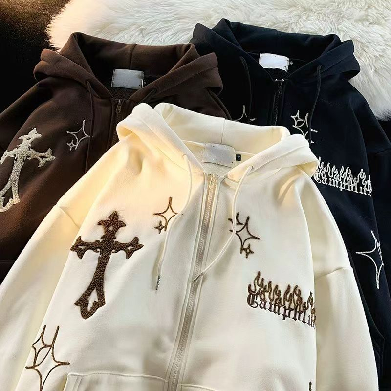 Stariality™ ZIPUP - FIRE Stariality™ ZIPUP - FIRE Y2k-Gothic-Embroidery-Hoodies-Women-Retro-High-Street-Zip-Up-Long-Sleeve-Jacket-Harajuku-Casual-Hip_1 stariality