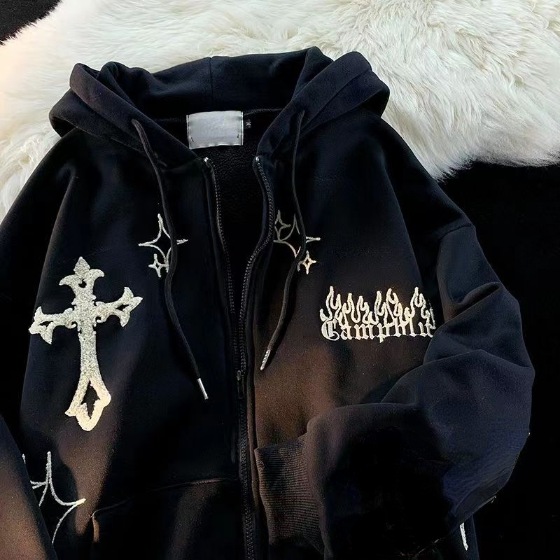 Stariality™ ZIPUP - FIRE Stariality™ ZIPUP - FIRE Y2k-Gothic-Embroidery-Hoodies-Women-Retro-High-Street-Zip-Up-Long-Sleeve-Jacket-Harajuku-Casual-Hip_3 stariality