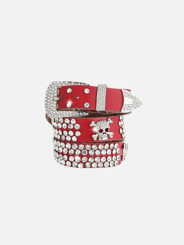 Stariality™ BELTS - Rhinestone Belt 110 cm Red 110 cm Red Stariality™ BELTS - Rhinestone Belt redcap stariality