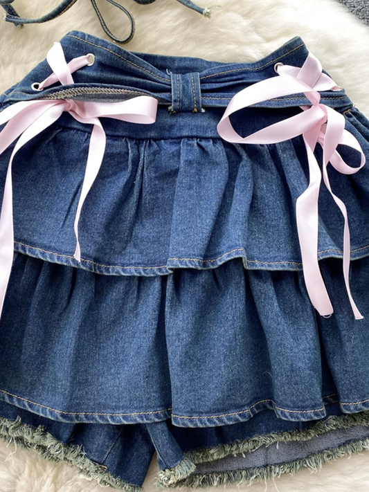 Stariality™ SET - BOW DENIM SKIRT SET Stariality™ SET - BOW DENIM SKIRT SET set2 stariality